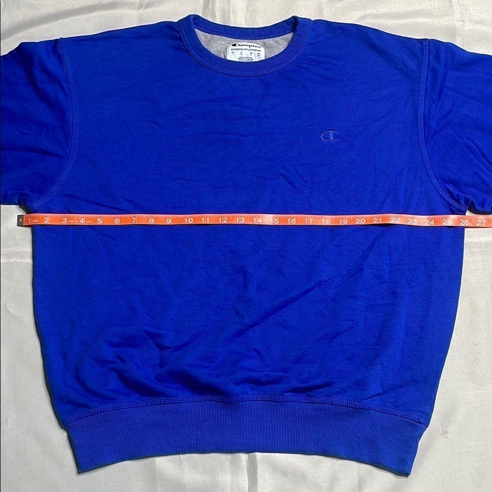 CHAMPION Royal Blue Sweatshirt with Monochromatic Logo - Picture 5 of 8